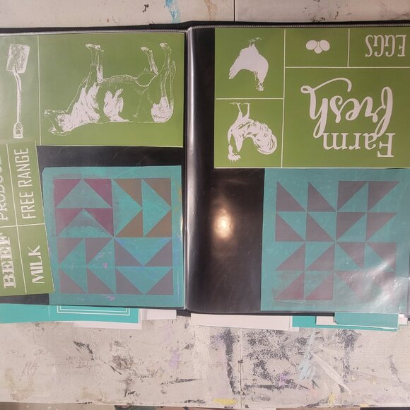 Bundle 1 ~ Reusable Silk Screen Stencils ~ 18 x 15 Binder ~ Farmhouse, Gnomes - Picture 5 of 16